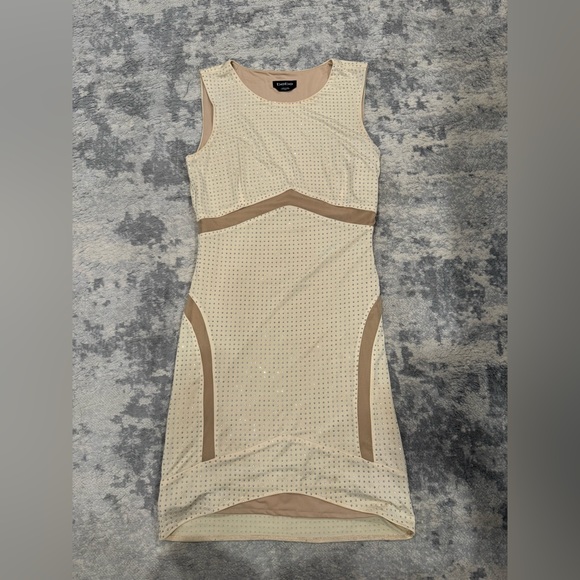 Bebe - Cream and beige rhinestone dress - S/P - Picture 1 of 4